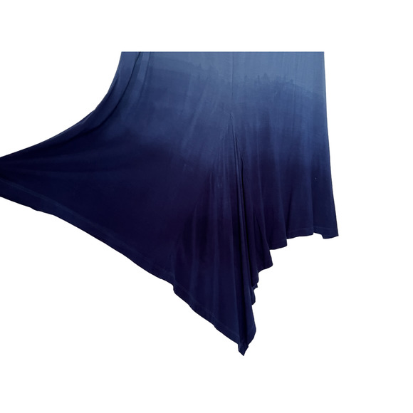 Style&co. Blue Ombre Beaded Crochet Rayon Tank Tunic Top Size 1X Asymmetric Hem - Picture 4 of 10